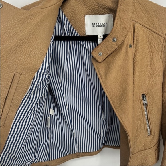 Derek Lam 10 Crosby Leather Moto Jacket Tan - Picture 4 of 6